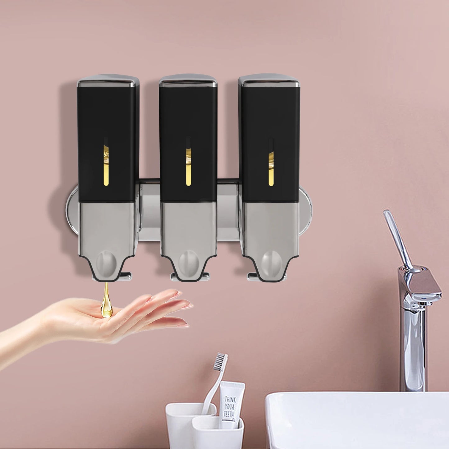 Triple Wall Mount Soap Dispenser
