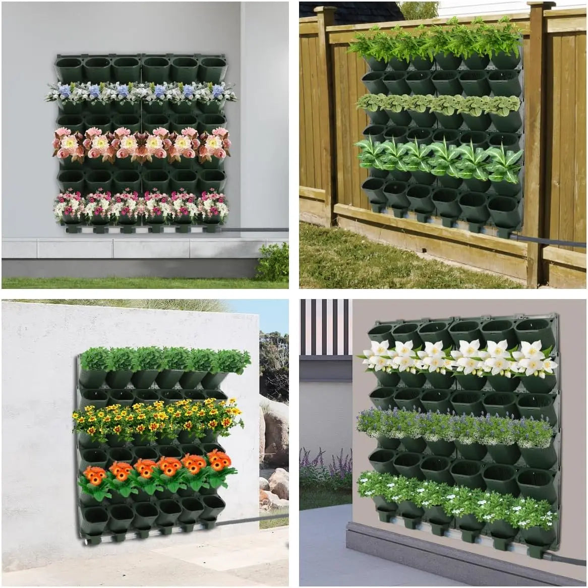 Smart Self-Watering Vertical Garden Planter with 36 Pockets, Stackable Wall Planter,Wall-Mounted Plastic Plant Flower Grow Pots