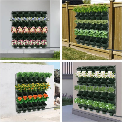 Smart Self-Watering Vertical Garden Planter with 36 Pockets, Stackable Wall Planter,Wall-Mounted Plastic Plant Flower Grow Pots