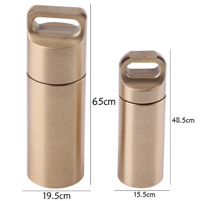 Waterproof Brass Pill Container Case Keychain