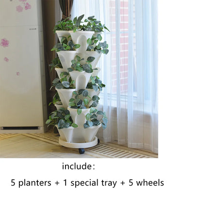 5-Layer Stackable Vertical Plant Flower Pots - Ideal For Herb Garden