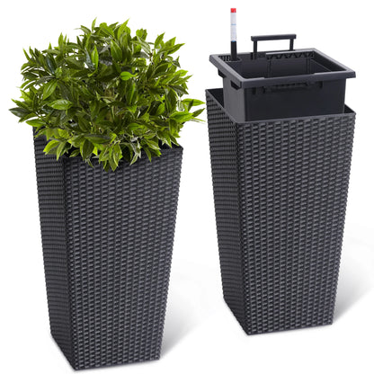 16inch/22.5inch Tall Rattan Planter Set of 2