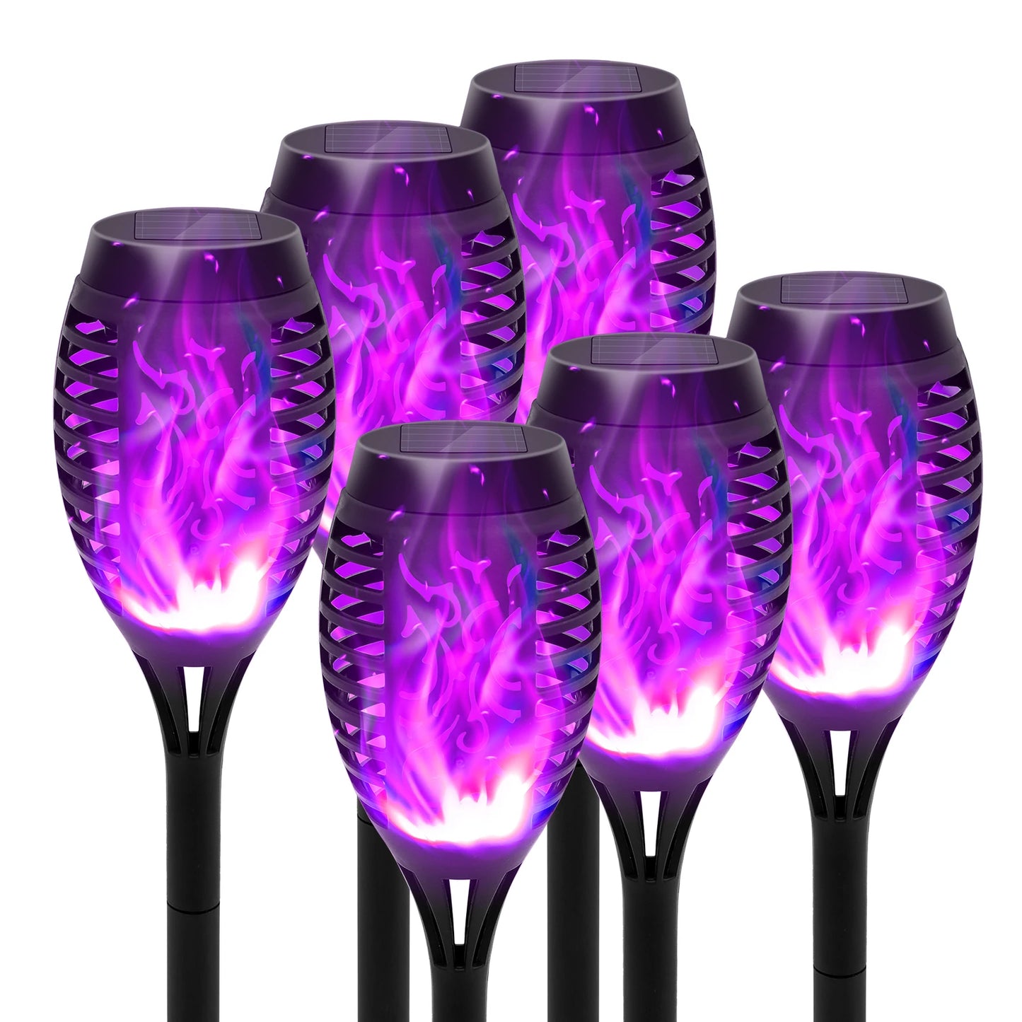 12 Piece Flickering Solar Flame Torch Light