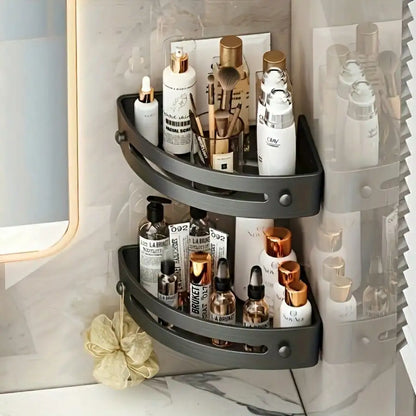 Wall Mounted Corner Bathroom Shampoo Towel Holder