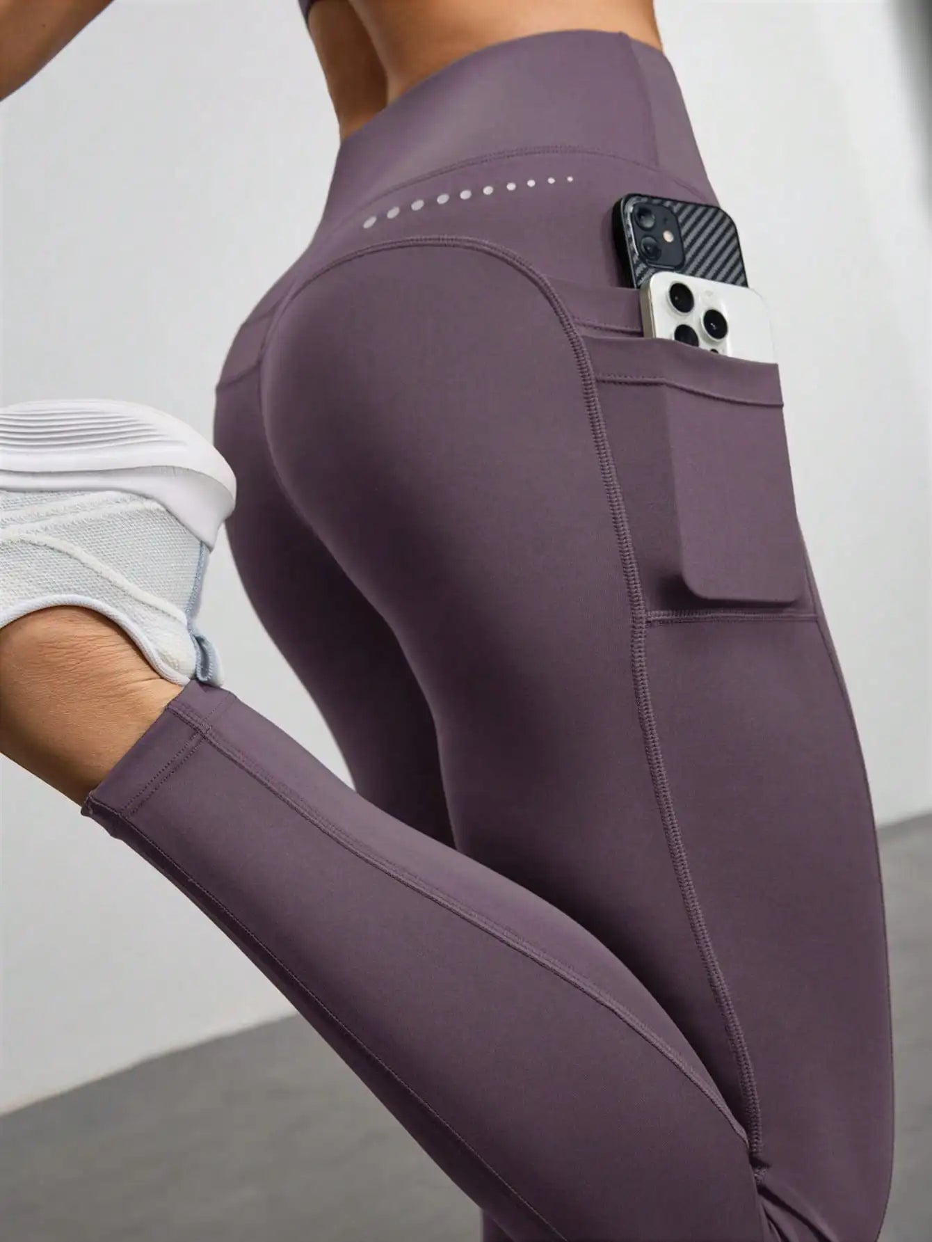 High Waist Casual Fitness Leggings With Pockets