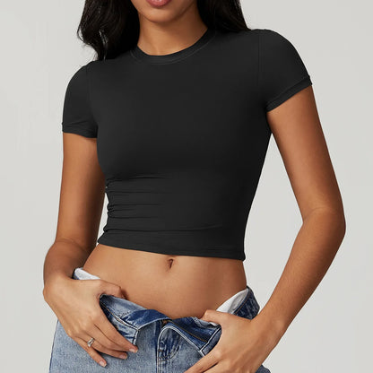 Tight Fitting Sports T-shirt Quick Drying Short Sleeved