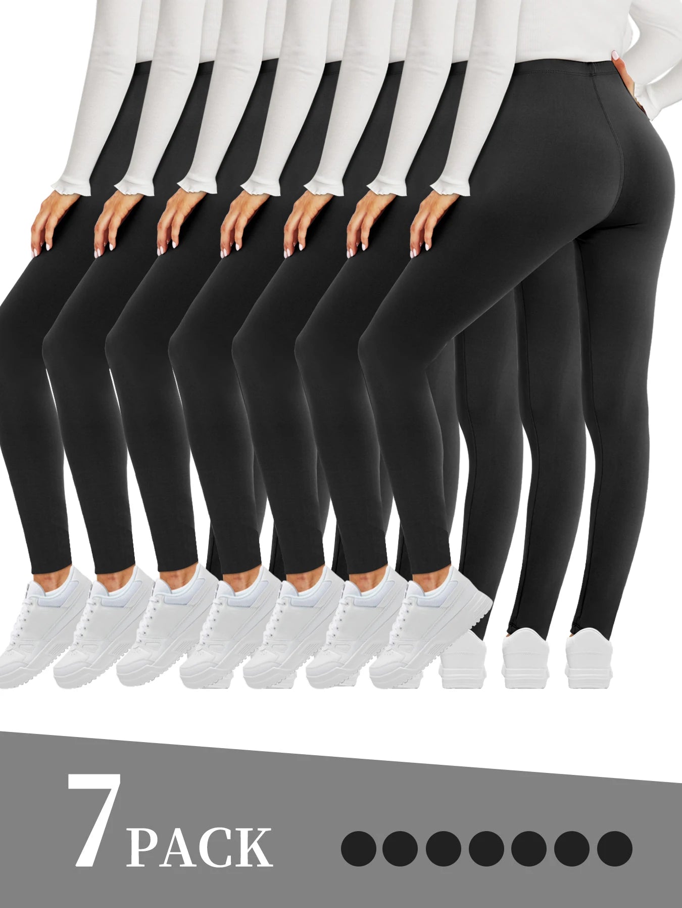 7 Pack Leggings for Women  Tummy Control