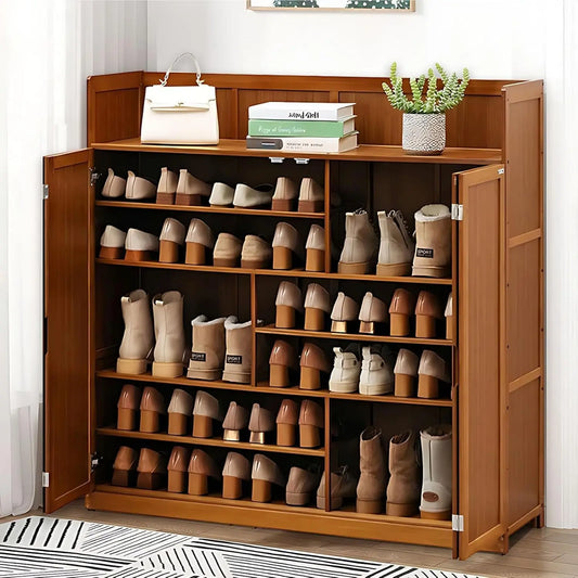 8-Tier Shoe Cabinet with Doors