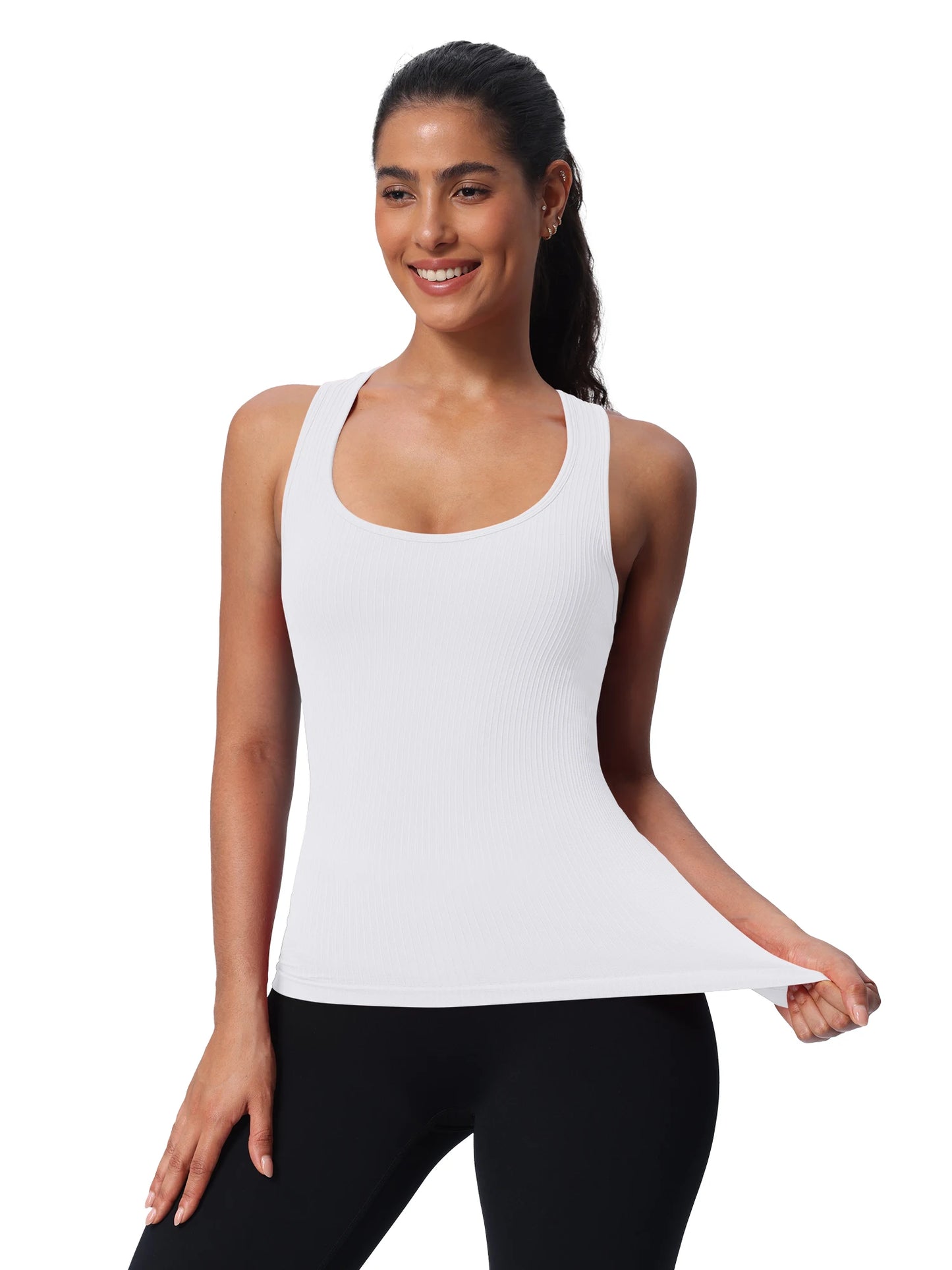 Seamless Workout Tank Top With Built in Bra