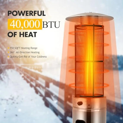 Outdoor Round Patio Heater 40000 BTU Stainless Steel Propane Heate