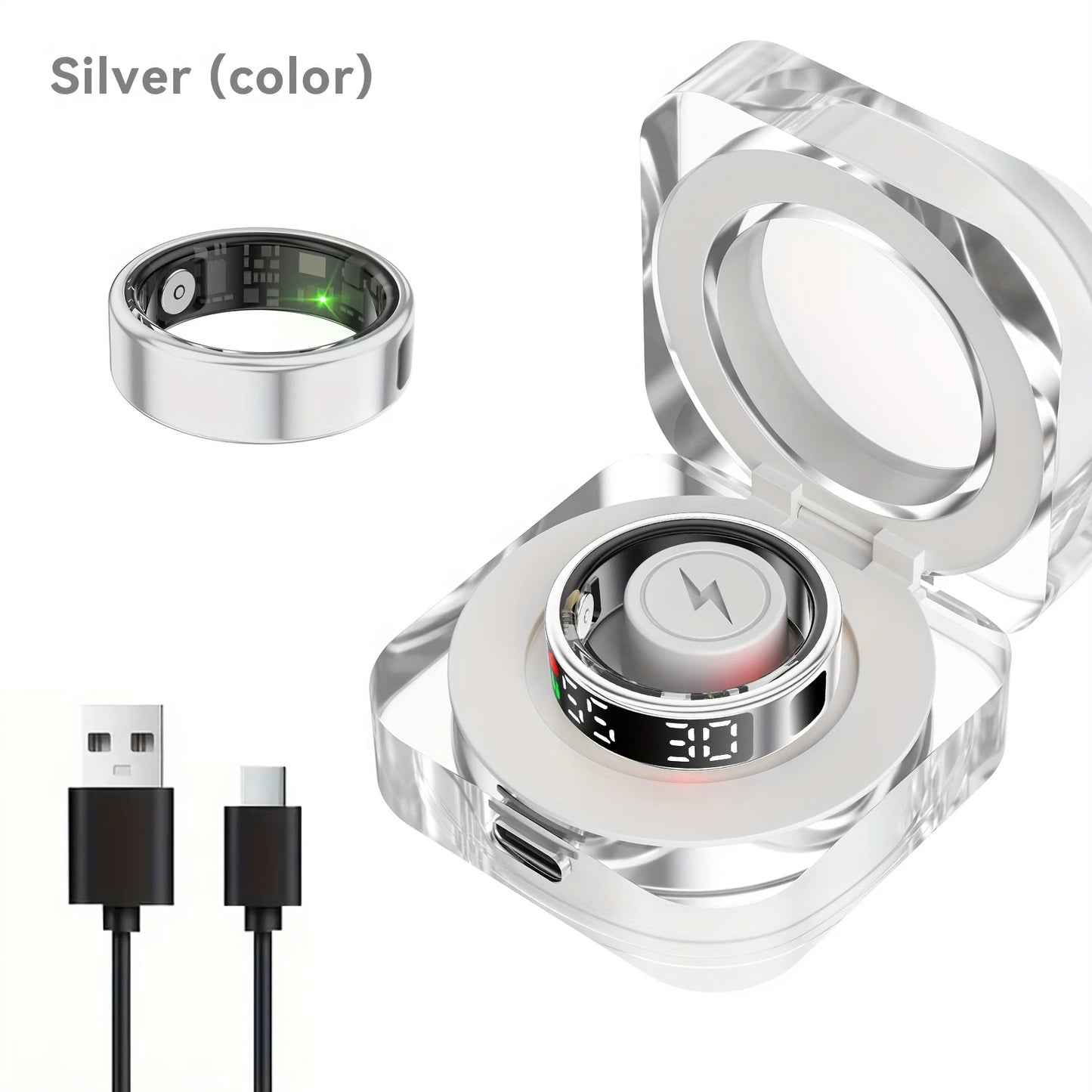 Smart ring, sleep tracking, motion monitoring, compatible with iPhone and Android
