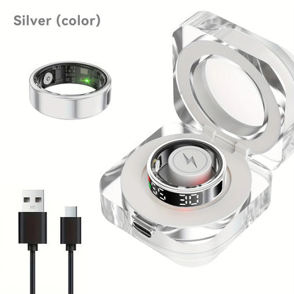Smart ring, sleep tracking, motion monitoring, compatible with iPhone and Android