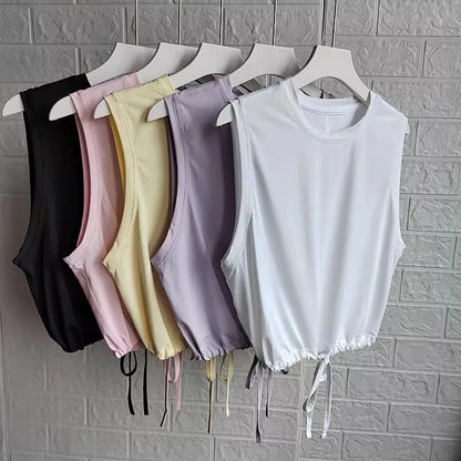 Women's Summer Slim-fit Sleeveless Gym T-Shirt Quick-Drying