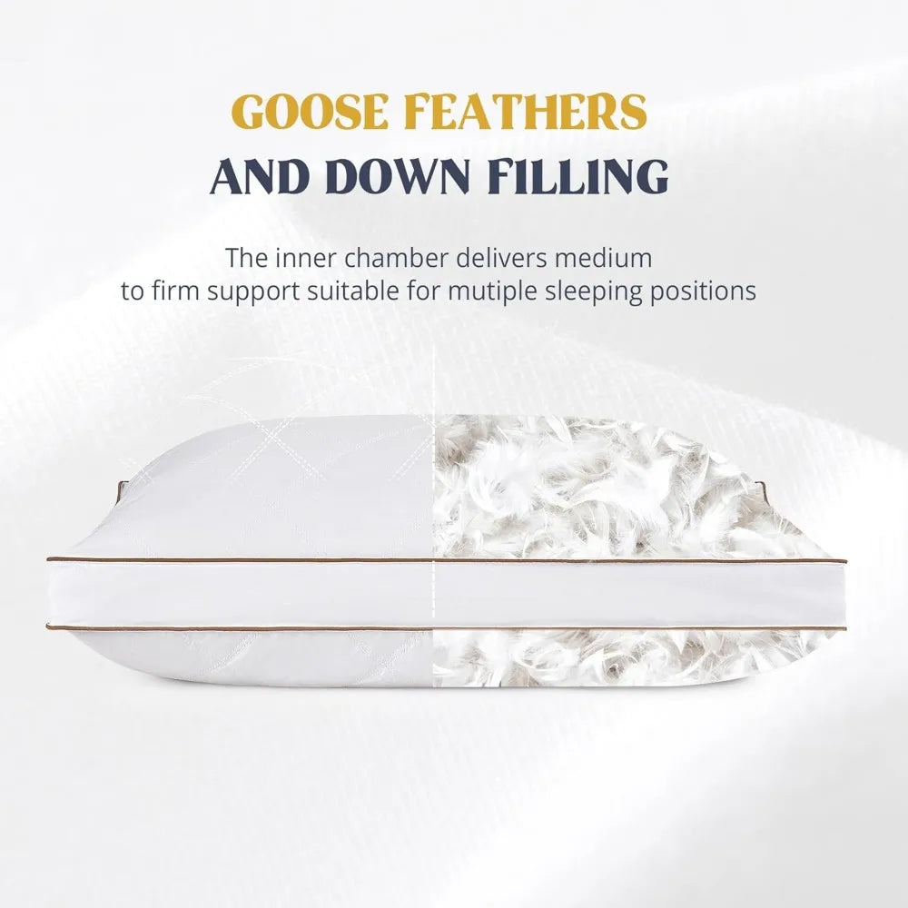 Goose Feather and Down Pillow Set of 2