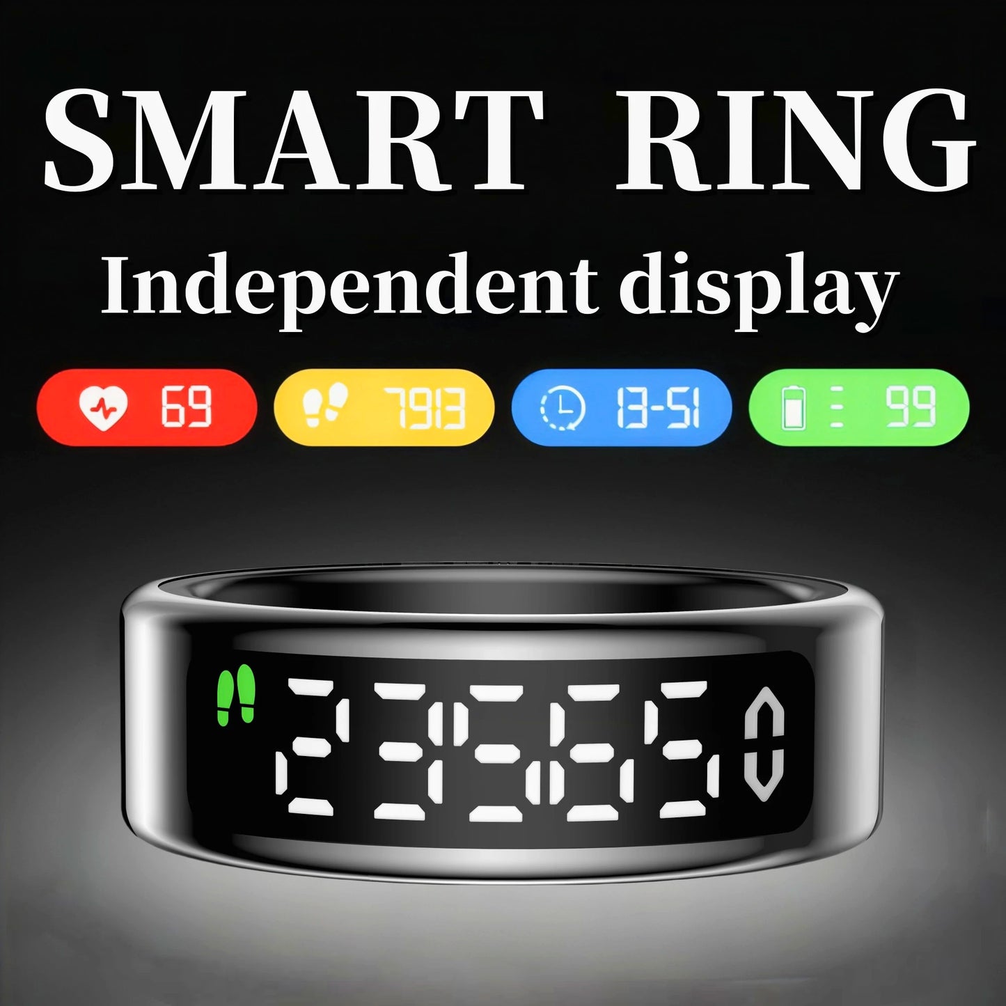 Upgraded Smart Ring With Digital Display.