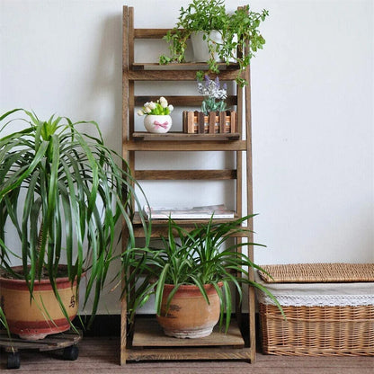 Folding 4 Tier Ladder Shelf