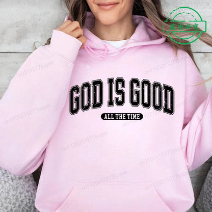 Retro Christian Sweatshirt,God Is Good All the Time Hoodie