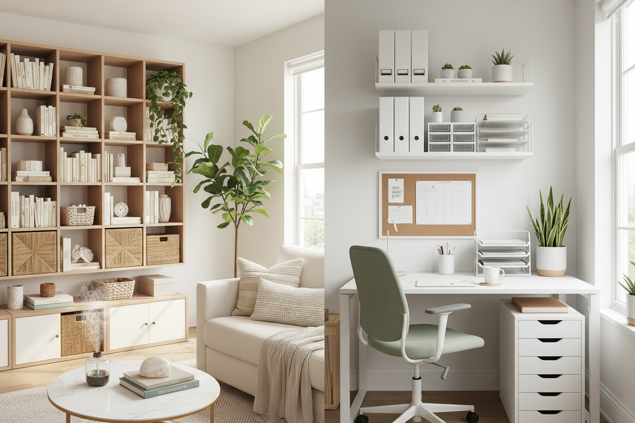 Home and office organization split