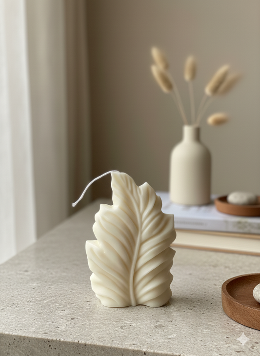 Minimalist Feather Sculpture Candle – Hand-Poured Soy Wax | 15 Scents