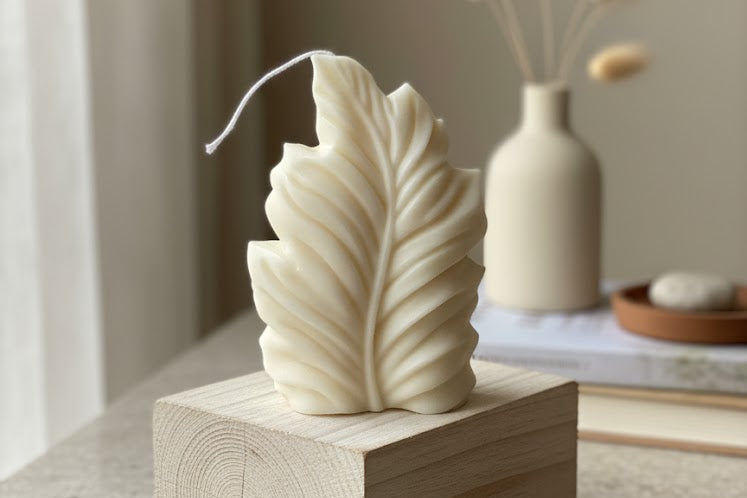 Minimalist Feather Sculpture Candle – Hand-Poured Soy Wax | 15 Scents